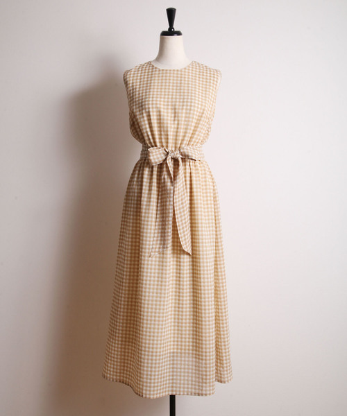&. NOSTALGIA(アンドドットノスタルジア)の「ギンガムチェック/ドットマキシワンピース(ワンピース・レディース・ブラック/ベージュ/ブラック系その他/ホワイト系その他・FREE)」の10枚目の写真