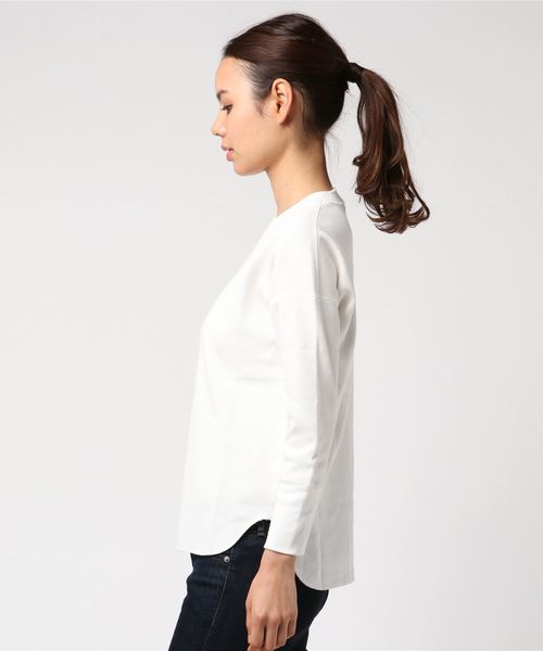 SHIPS（シップス）の「サーマル7分袖プルオーバー（Tシャツ/カットソー・レディース・オフホワイト/オリーブ/オレンジ・ONE SIZE）」の5枚目の写真