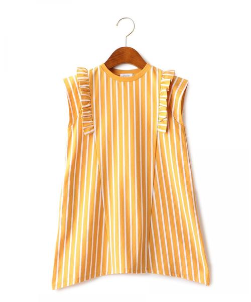 Green Label Relaxing グリーンレーベルリラクシング の キッズ ストライプ バックリボン ワンピース ワンピース Wear