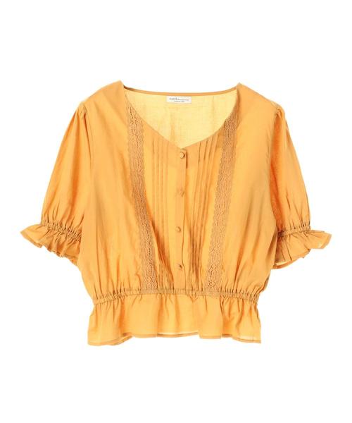 earth music&ecology（アースミュージックアンドエコロジー）の「・ピンタックレースブラウス ●（シャツ/ブラウス・レディース・オフホワイト/マスタード/ブラック/レッド・FREE）」の10枚目の写真