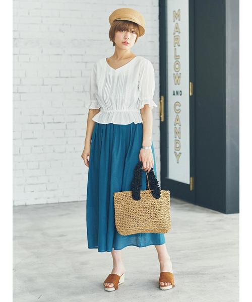 earth music&ecology（アースミュージックアンドエコロジー）の「・ピンタックレースブラウス ●（シャツ/ブラウス・レディース・オフホワイト/マスタード/ブラック/レッド・FREE）」の11枚目の写真