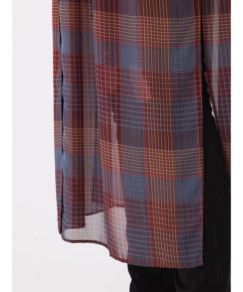 EMODA（エモダ）の「シアーウエストマークチェックシャツ（シャツ/ブラウス・レディース・ホワイト/ブラック/キャメル・FREE）」の14枚目の写真