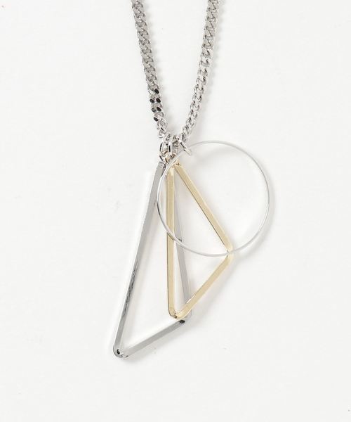 Confirm（コンファーム）の「Confirm / コンファーム トライアングルリングチェーンネックレス（ネックレス・メンズ・グレー・FREE）」の4枚目の写真