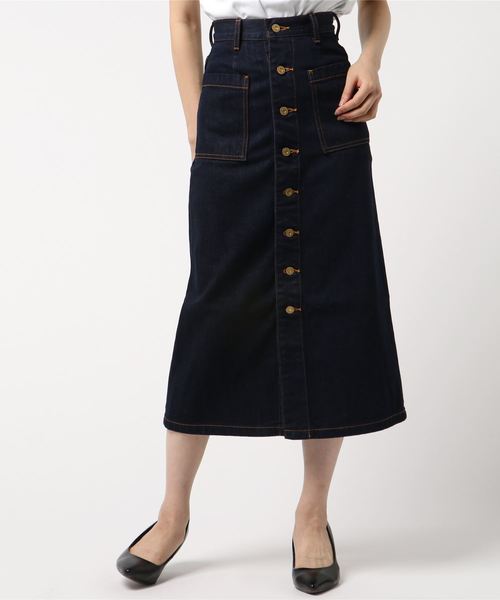 MOUSSY（マウジー）の「BUTTON UP LONG SKIRT（デニムスカート