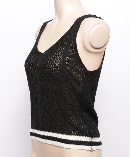 FIG&VIPER（フィグアンドバイパー）の「裾ラインニットタンク（タンクトップ・レディース・ブラック/パープル/レッド・FREE）」の4枚目の写真