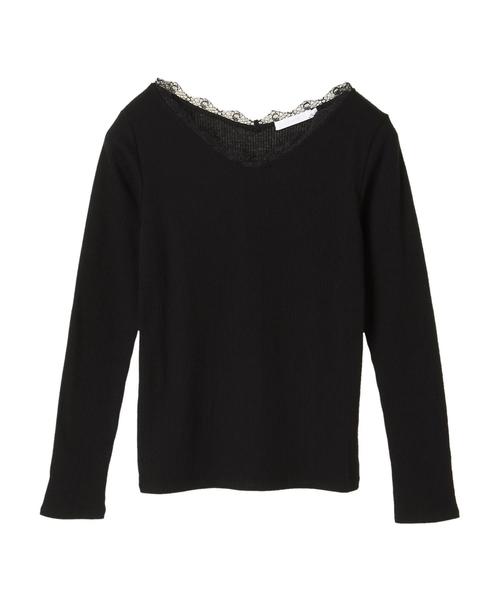 AMERICAN HOLIC(アメリカンホリック)の「・Vネックレーステレコプルオーバー(Tシャツ/カットソー・レディース・チャコールグレー/ブラック/アイボリー/杢グレー/キャメル/その他7/ブルーグリーン/ホワイト系その他4・M/L)」の12枚目の写真