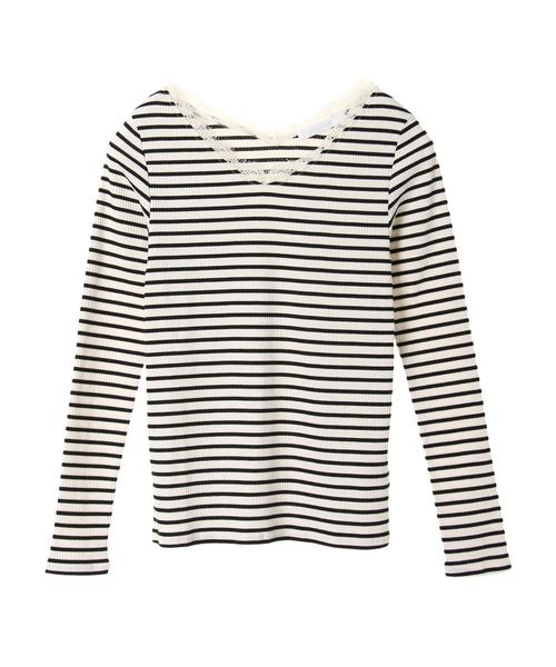 AMERICAN HOLIC(アメリカンホリック)の「・Vネックレーステレコプルオーバー(Tシャツ/カットソー・レディース・チャコールグレー/ブラック/アイボリー/杢グレー/キャメル/その他7/ブルーグリーン/ホワイト系その他4・M/L)」の16枚目の写真