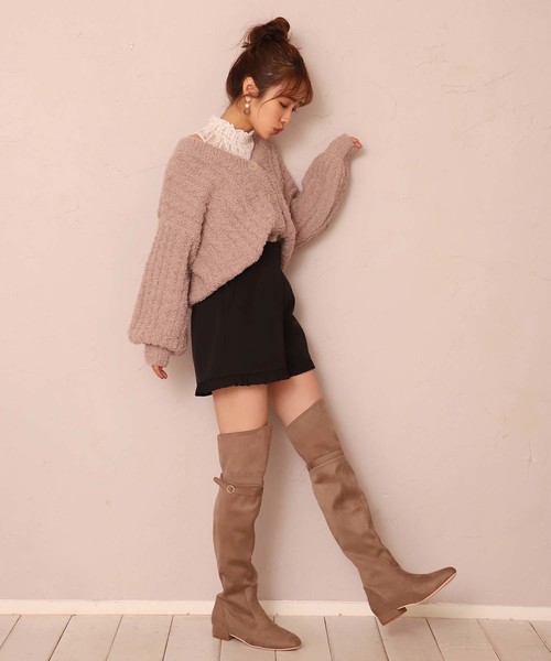 one after another NICE CLAUP(ワンアフターアナザーナイスクラップ)の「マシュマロニットカーディガン(カーディガン/ボレロ・レディース・アイボリー/グレー系その他/モカ/ピンク・FREE)」の12枚目の写真