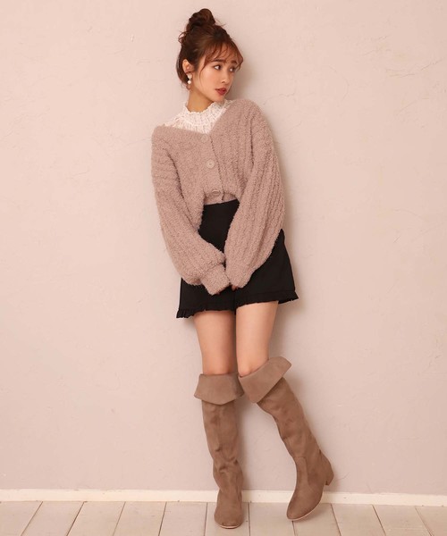 one after another NICE CLAUP(ワンアフターアナザーナイスクラップ)の「マシュマロニットカーディガン(カーディガン/ボレロ・レディース・アイボリー/グレー系その他/モカ/ピンク・FREE)」の13枚目の写真