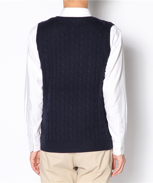 BEAMS PLUS(ビームスプラス)の「□BEAMS PLUS / ケーブル Vネック ベスト(ベスト・メンズ・ライトグレー/イエロー系その他/ネイビー・SMALL/MEDIUM/LARGE/X-LARGE)」の5枚目の写真