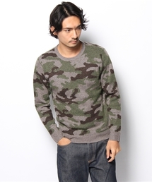BEAUTY&YOUTH UNITED ARROWS | BY ミドルゲージ カモ柄 クルーネック ニット◆§(ニット/セーター)