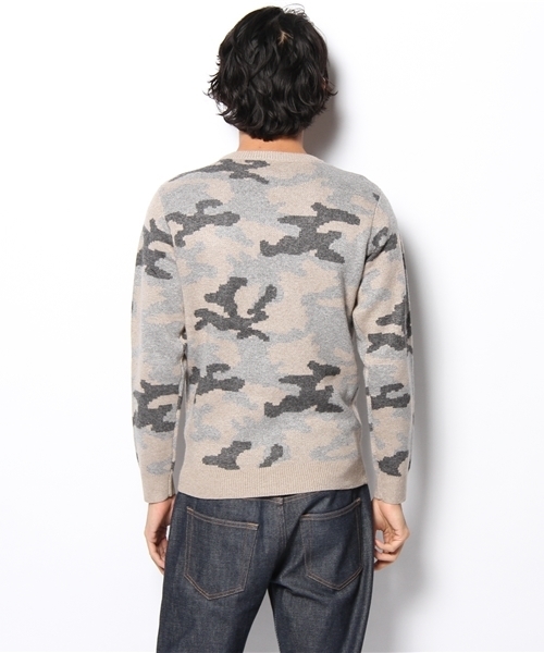 BEAUTY&YOUTH UNITED ARROWS(ビューティーアンドユースユナイテッドアローズ)の「BY ミドルゲージ カモ柄 クルーネック ニット◆§(ニット/セーター・メンズ・ベージュ/オリーブ・SMALL/MEDIUM/LARGE/X-LARGE)」の5枚目の写真