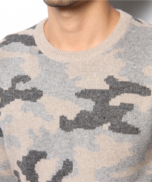 BEAUTY&YOUTH UNITED ARROWS(ビューティーアンドユースユナイテッドアローズ)の「BY ミドルゲージ カモ柄 クルーネック ニット◆§(ニット/セーター・メンズ・ベージュ/オリーブ・SMALL/MEDIUM/LARGE/X-LARGE)」の6枚目の写真
