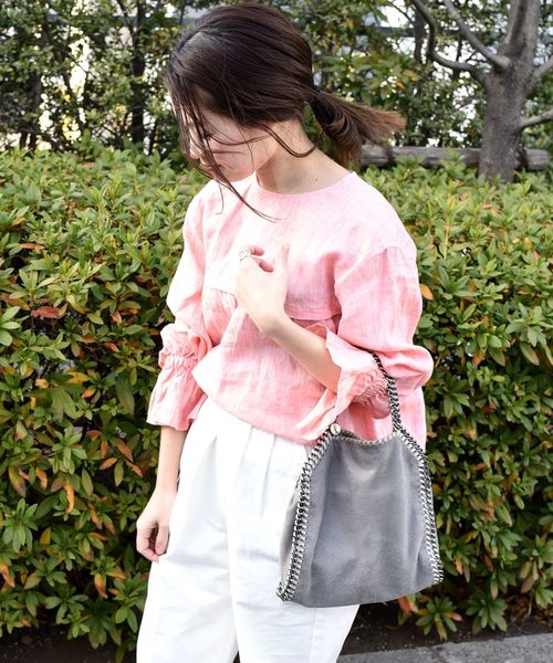 liflattie ships（リフラティ シップス）の「liflattie ships:リネンシャーリングスリーブブラウス◇（シャツ/ブラウス・レディース・ホワイト/ブラック/オレンジ・SMALL/MEDIUM）」の19枚目の写真