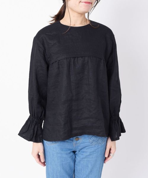 liflattie ships（リフラティ シップス）の「liflattie ships:リネンシャーリングスリーブブラウス◇（シャツ/ブラウス・レディース・ホワイト/ブラック/オレンジ・SMALL/MEDIUM）」の20枚目の写真