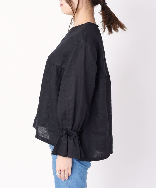 liflattie ships（リフラティ シップス）の「liflattie ships:リネンシャーリングスリーブブラウス◇（シャツ/ブラウス・レディース・ホワイト/ブラック/オレンジ・SMALL/MEDIUM）」の21枚目の写真