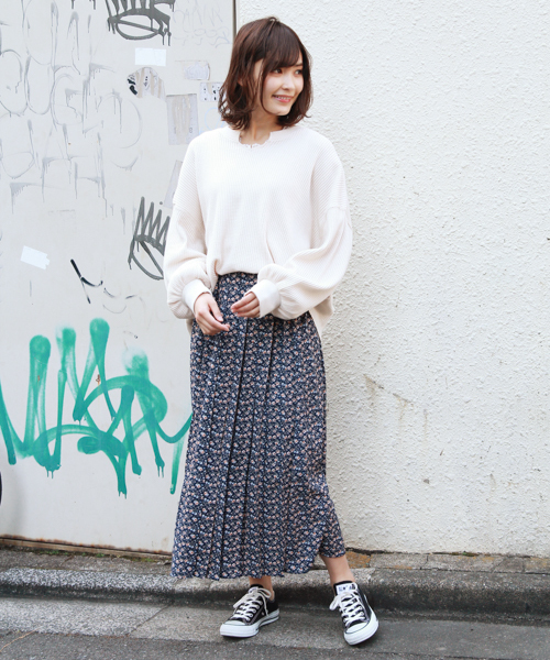 apres jour（アプレジュール）の「片プリーツ柄スカート【ZOZOTOWN限定アイテム】（スカート・レディース・ブラック/オフホワイト/ネイビー・フリー）」の20枚目の写真