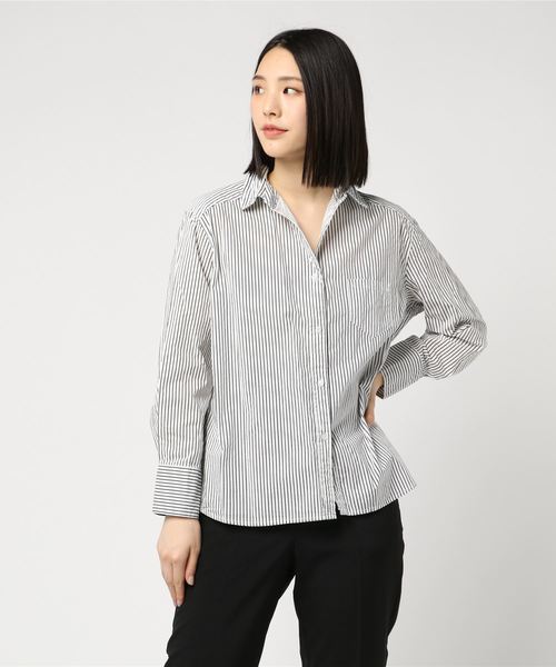 B.I.D.（ビーアイディー）の「bid/カシュクールシャツ02（シャツ/ブラウス・レディース・ブラック/オフホワイト/サックスブルー・FREE）」の14枚目の写真