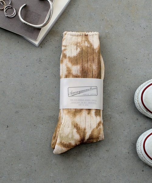 ANONYMOUSISM(アノニマスイズム)の「【AnonymousIsm】アンイーブンダイ/クルー丈ソックス/アノニマスイズム(ソックス/靴下・メンズ・ブラウン/カーキ/オレンジ/インディゴブルー/レッド/ライトブラウン/グリーン/マスタード/グレー/ブルー/レンガ/パープル/オレンジ系その他/ブルー系その他/ブラウン系/ネイビー/エンジ/モスグリーン/イエロー系その他/ゴールド・フリー(M)/25cm~27cm/MENS/25~27cm/23cm~25cm/23㎝~25㎝/25㎝~27㎝)」の1枚目の写真