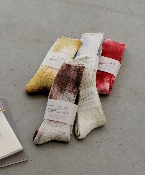 ANONYMOUSISM(アノニマスイズム)の「【AnonymousIsm】アンイーブンダイ/クルー丈ソックス/アノニマスイズム(ソックス/靴下・メンズ・ブラウン/カーキ/オレンジ/インディゴブルー/レッド/ライトブラウン/グリーン/マスタード/グレー/ブルー/レンガ/パープル/オレンジ系その他/ブルー系その他/ブラウン系/ネイビー/エンジ/モスグリーン/イエロー系その他/ゴールド・フリー(M)/25cm~27cm/MENS/25~27cm/23cm~25cm/23㎝~25㎝/25㎝~27㎝)」の21枚目の写真