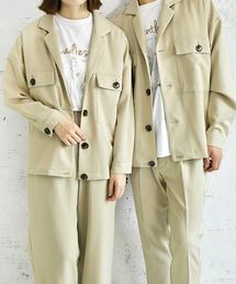 PairPair | 両胸ポケットとろみジャケット/セットアップ可(テーラードジャケット)