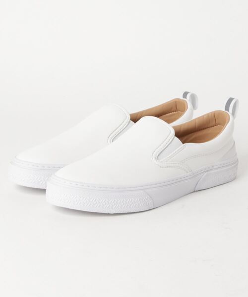 SLACK FOOTWEAR（スラックフットウェア）の「[SLACK / スラック]CALMER LX (SLIP-ON)（スニーカー・メンズ・ベージュ/ホワイト×ホワイト/ブラック×ホワイト/ブラック×ブラック/シルバー・26.5cm/27cm/27.5cm/28cm/26cm/23cm/24cm/24.5cm/23.5cm）」の2枚目の写真