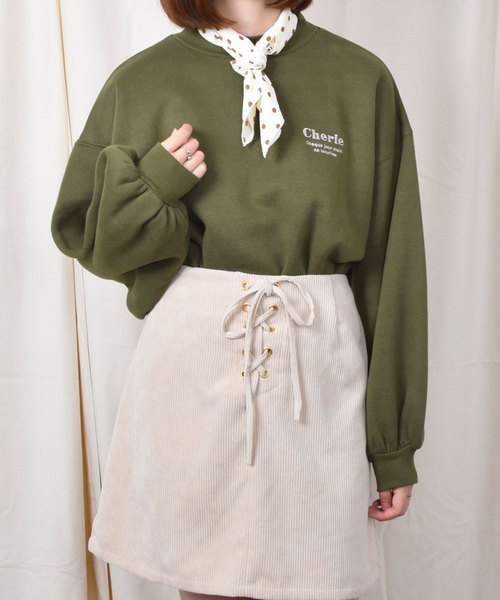 PairPair（ペアペア）の「裏起毛バックプリントスウェット（スウェット・レディース・ブラック/カーキ/ベージュ・FREE）」の3枚目の写真