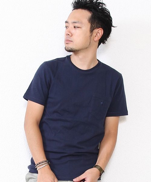 coen(コーエン)の「刺繍ポケットTシャツ(Tシャツ/カットソー・メンズ・ブラック/グレー/ネイビー/ホワイト・SMALL/X-LARGE/LARGE/MEDIUM)」の4枚目の写真