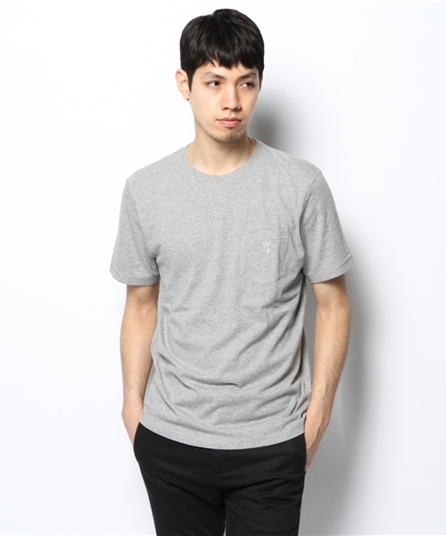 coen(コーエン)の「刺繍ポケットTシャツ(Tシャツ/カットソー・メンズ・ブラック/グレー/ネイビー/ホワイト・SMALL/X-LARGE/LARGE/MEDIUM)」の1枚目の写真