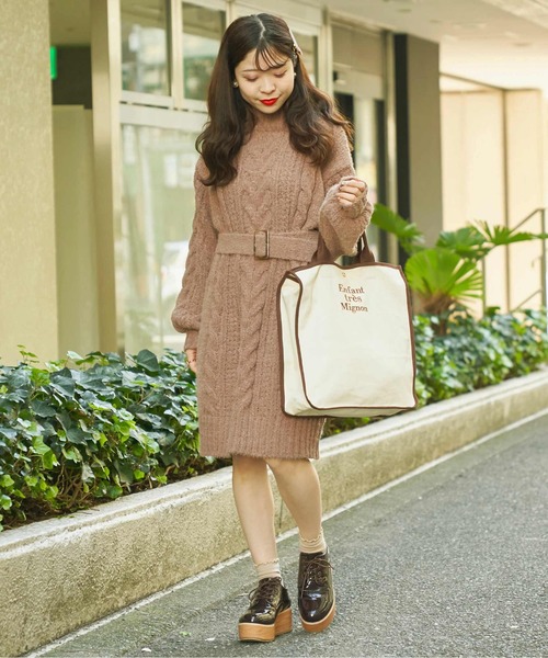 Olive Des Olive オリーブデオリーブ の マシュマロフェザーハイネックワンピース ワンピース Wear