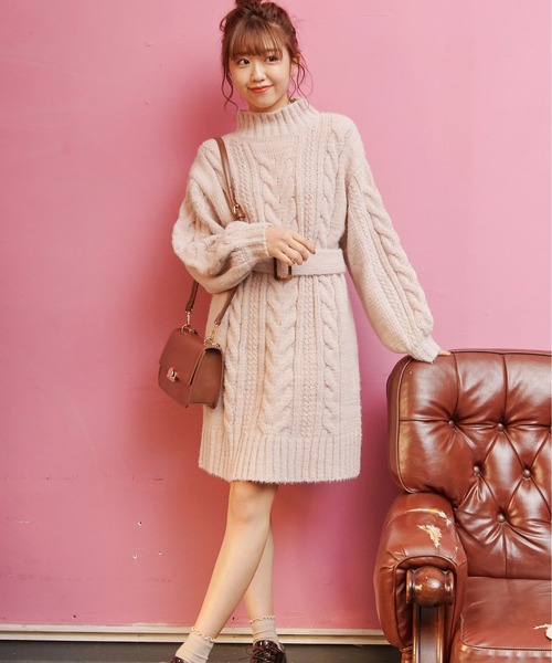 Olive オリーブデオリーブ のファッション ワンピース Des セール ワンピース Olive マシュマロフェザーハイネックワンピース ワンピース Olive