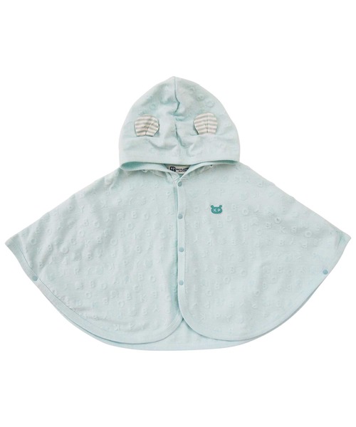 KP BOY（ケーピーボーイ）の「春夏のケープマント（ポンチョ・キッズ・ミント/クリーム・FREE）」の2枚目の写真