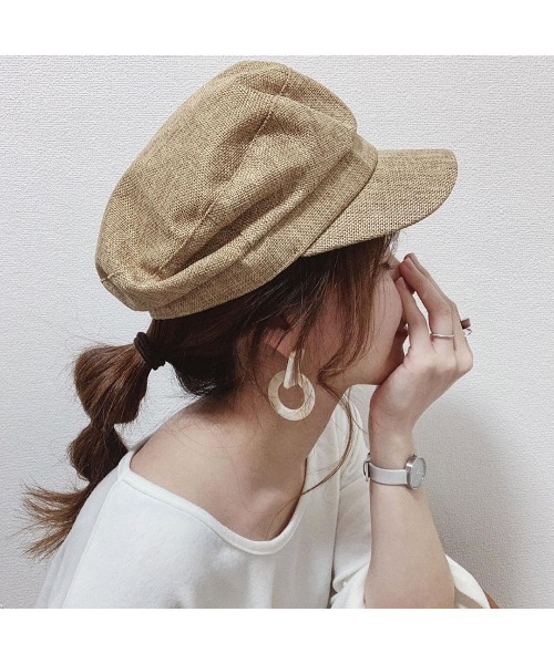 14+（イチヨンプラス）の「ポリジュートマリンキャップ（キャスケット・レディース・ブラック/ベージュ/ライトベージュ・FREE）」の7枚目の写真