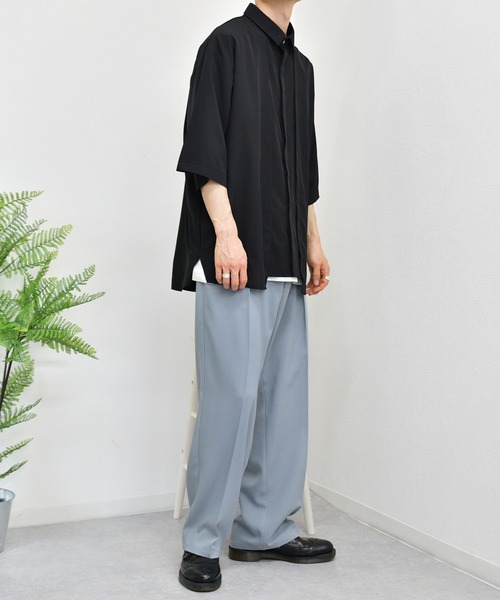 kutir（クティール）の「ピンタック半袖シャツ（シャツ/ブラウス・メンズ・ブラック/ダークグリーン/パープル・MEDIUM/LARGE）」の22枚目の写真