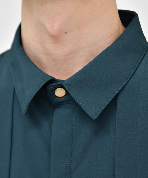 kutir（クティール）の「ピンタック半袖シャツ（シャツ/ブラウス・メンズ・ブラック/ダークグリーン/パープル・MEDIUM/LARGE）」の10枚目の写真