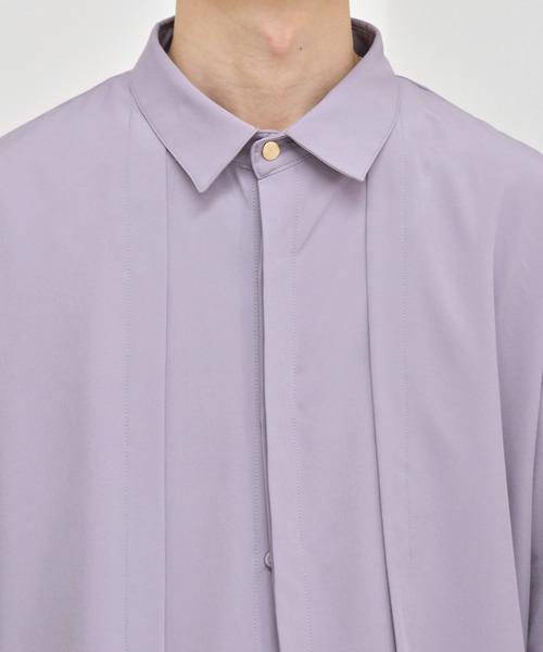 kutir（クティール）の「ピンタック半袖シャツ（シャツ/ブラウス・メンズ・ブラック/ダークグリーン/パープル・MEDIUM/LARGE）」の19枚目の写真