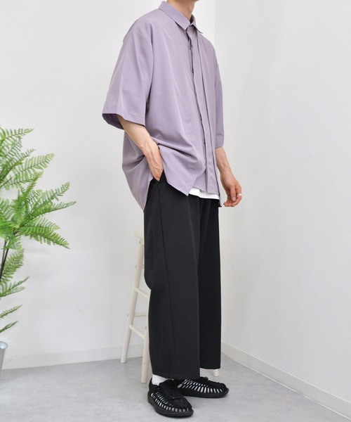 kutir（クティール）の「ピンタック半袖シャツ（シャツ/ブラウス・メンズ・ブラック/ダークグリーン/パープル・MEDIUM/LARGE）」の12枚目の写真