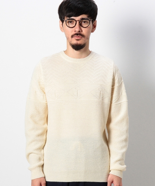 coen（コーエン）の「【MBC】マリンリンクスクルーネックニットプルオーバー（ニット/セーター・メンズ・ネイビー/ベージュ・LARGE/SMALL/X-LARGE/MEDIUM）」の6枚目の写真