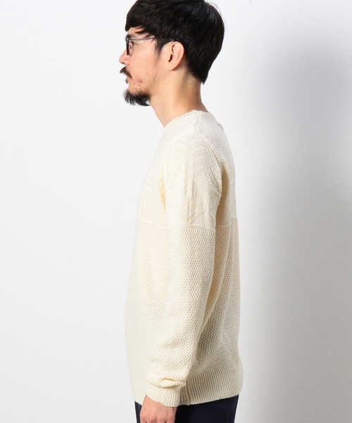 coen（コーエン）の「【MBC】マリンリンクスクルーネックニットプルオーバー（ニット/セーター・メンズ・ネイビー/ベージュ・LARGE/SMALL/X-LARGE/MEDIUM）」の7枚目の写真