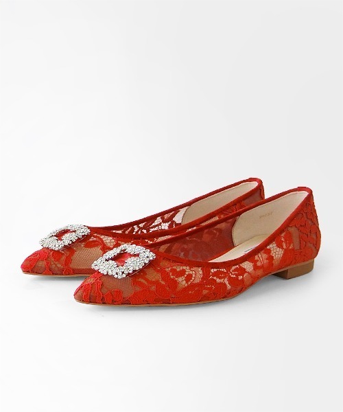 Dhyana.（ディアナドット）の「【Dhyana.】ビジューレースフラットシューズ（パンプス・レディース・ブラック/グレー/ピンクベージュ/レッド/ブラウン・22cm/22.5cm/23cm/23.5cm/24.5cm/25cm/21.5cm/24cm）」の5枚目の写真