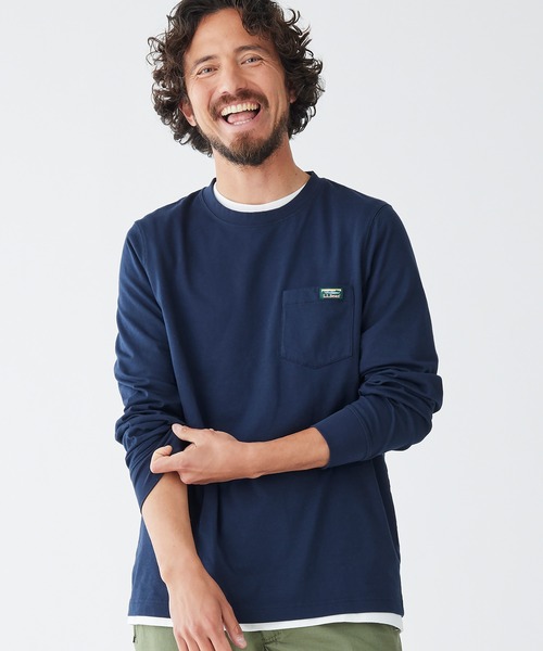 L.L.Bean（エルエルビーン）の「ジャパン・フィット　ケアフリー・アンシュリンカブル・ティ、カタディン・ラベル（Tシャツ/カットソー・メンズ・ダークネイビー/ヘザーグレー/ホワイト/エメラルドブルー/ネイビー系/ブラック・SMALL/MEDIUM/LARGE/X-LARGE/XX-LARGE）」の8枚目の写真
