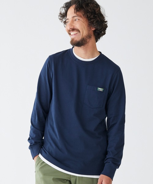 L.L.Bean（エルエルビーン）の「ジャパン・フィット　ケアフリー・アンシュリンカブル・ティ、カタディン・ラベル（Tシャツ/カットソー・メンズ・ダークネイビー/ヘザーグレー/ホワイト/エメラルドブルー/ネイビー系/ブラック・SMALL/MEDIUM/LARGE/X-LARGE/XX-LARGE）」の7枚目の写真