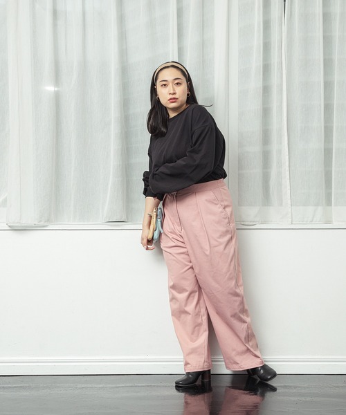 reI'm(リアイム)の「【ものまねタレント 丸山礼】ワンダーシェイプ タック入りワイドパンツ(その他パンツ・レディース・ブラック/ダークグリーン/バーガンディー/スモークピンク・M/L/XL)」の5枚目の写真