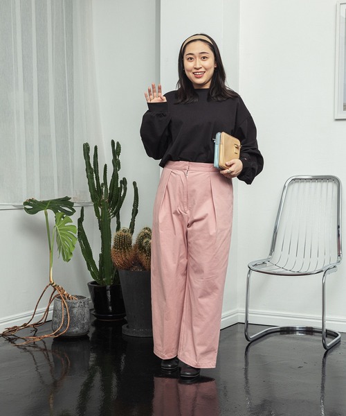 reI'm(リアイム)の「【ものまねタレント 丸山礼】ワンダーシェイプ タック入りワイドパンツ(その他パンツ・レディース・ブラック/ダークグリーン/バーガンディー/スモークピンク・M/L/XL)」の7枚目の写真
