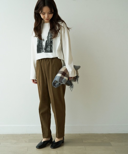 ROPE' PICNIC（ロペピクニック）の「【WEB限定36サイズ】起毛ツイルジョグパンツ（その他パンツ・レディース・オフホワイト/カーキ/ライトグリーン/ダークラベンダー/ブルー系その他4・40/38/36）」の8枚目の写真