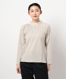Samansa Mos2 | 衿レースギャザーカットソー(Tシャツ/カットソー)