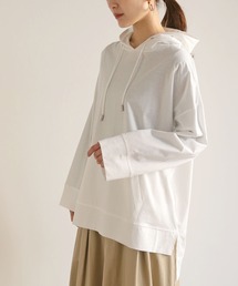 【HERCLOSET】綿100%のシルケット加工プルオーバーパーカー