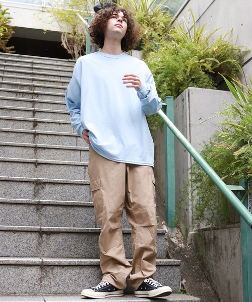 GILDAN（ギルダン）の「Gildan / ギルダン ドロップショルダー ビッグシルエット 無地 長袖Tシャツ（Tシャツ/カットソー・メンズ・グレー/チャコール/オリーブ/オレンジ/ホワイト/ライトブルー/ブラック/ダークブラウン/ネイビー/イエロー・XL/2XL/M/L/S/3XL）」の15枚目の写真