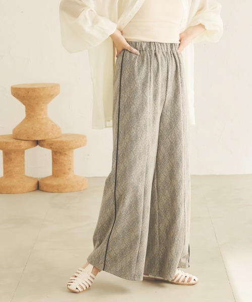 Ambre Neige(アンブルネージュ)の「パイピングパターンワイドパンツ/【WEB/EC限定商品】(その他パンツ・レディース・ベージュ/グレー・FREE)」の19枚目の写真