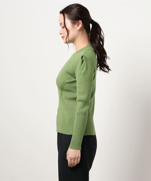 N.（N. Natural Beauty Basic）（エヌエヌナチュラルビューティーベーシック）の「タックショルダーボトルネックリブニット（ニット/セーター・レディース・ホワイト/パープル/グレー/グリーン・MEDIUM）」の13枚目の写真